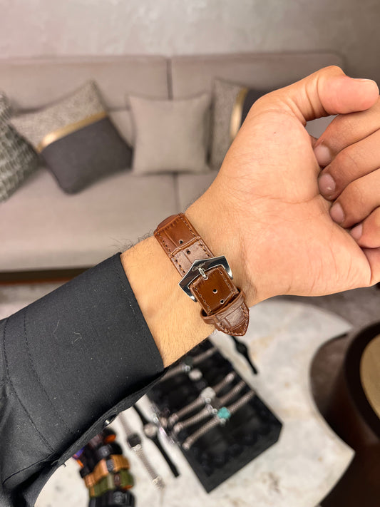 Cartier Tank |كارتير تانك جلد بني